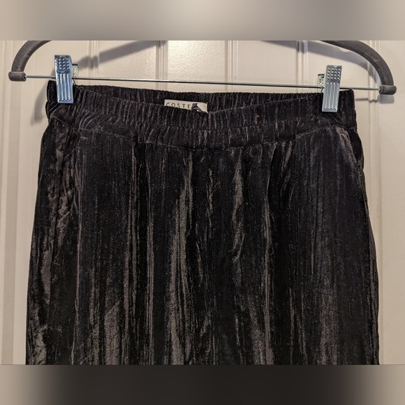 Black Velvet Wide leg Boho pants size XS, by COSTE rebel Europe. New - Picture 9 of 12